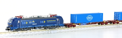 LEMKE Collection LC96004S - N - 3-tlg. Güterzug, BR 192 mit 2 Containerwagen EVB, Ep. VI - DC-Sound